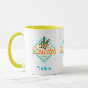 Caneca Cancun México Dançando Cactus Vintage Tequila