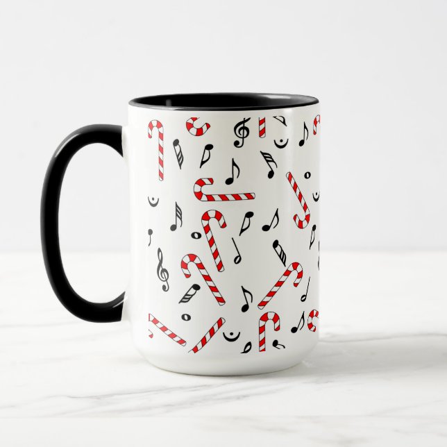 Caneca Candy Cane Music Notes (Esquerda)