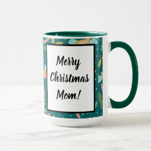Caneca Candy Canes Holly Pine Boughs Birds