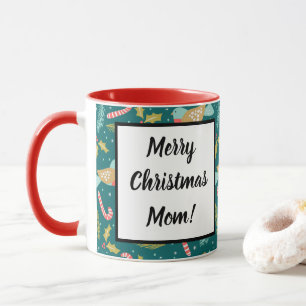Caneca Candy Canes Holly Pine Boughs Birds