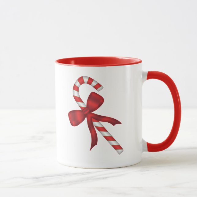 Caneca Cane de Natal com Laço Vermelho (Direita)