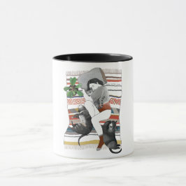 Caneca Caneca| A rapariga é constituída por três gatos e 