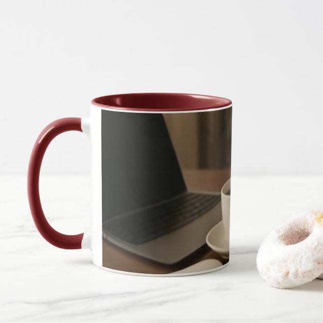 Caneca "Caneca Coffee & Clicks – Vapor, Compras e Computa (Com Donut)