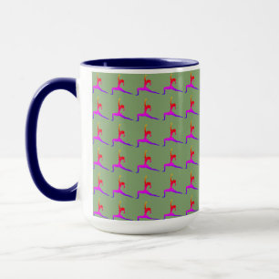 Caneca Caneca/Copo de Café Combo Azul 'Fun Yoga Designs'