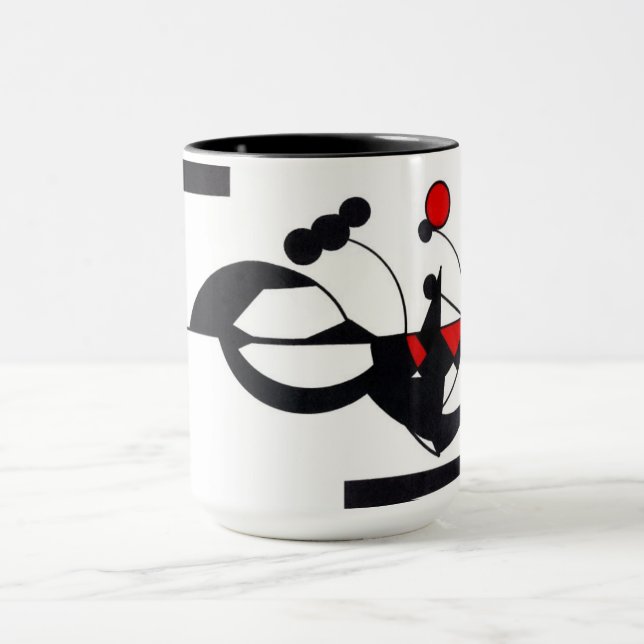 Caneca "Caneca de café do design vermelho de Geo" (Centro)