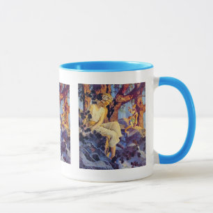 Caneca Caneca:  Menina com duendes - por Maxfield Parrish