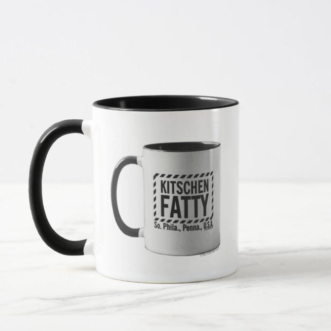 Caneca Caneca Preta Logo Kitschen Fatty Kitschen F (Esquerda)