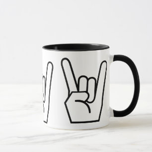 Caneca caneca, rock and roll, preto