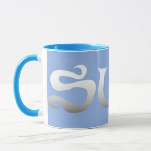 Caneca caneta combinada azul-surf (Esquerda)
