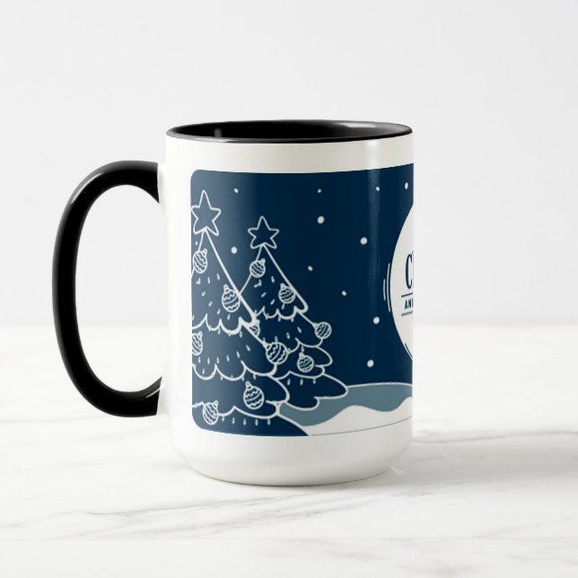 Caneca Caneta de ilustrações de Natal (Esquerda)