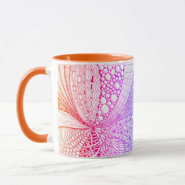 Caneca Caneta multicolor Zentangle (Esquerda)