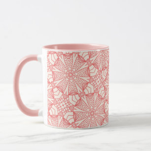 Caneca Caneta-padrão intricada rosa
