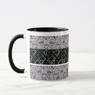 Caneca Caneta preta e cinza