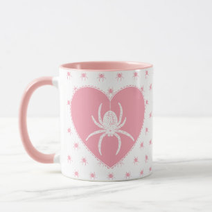Caneca Canhão de Coração de Aranha Rosa