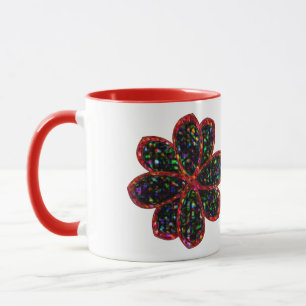 Caneca Canhão de Flores Negra e Vermelha