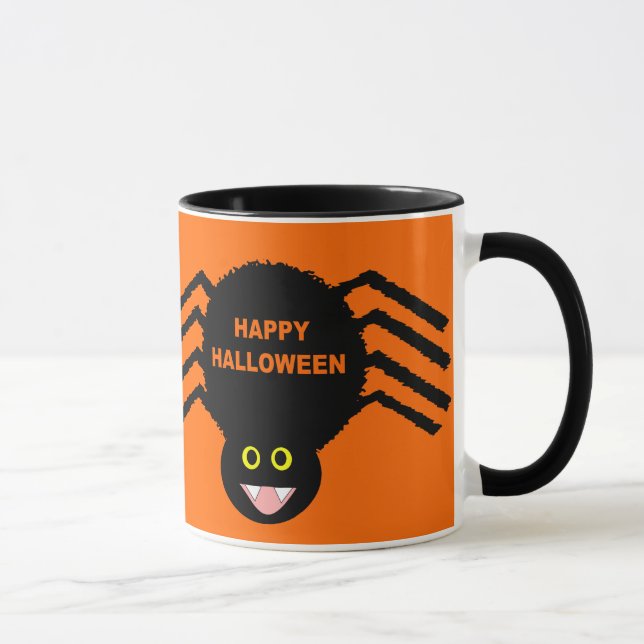 Caneca Canhão de Halloween de Aranha Negra (Direita)