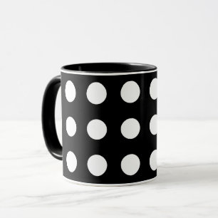 Caneca Canhão de pontos preto e branco