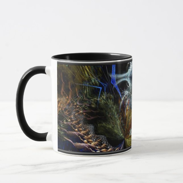 Caneca Canhão "Futurística" de Arte Fractal (Esquerda)