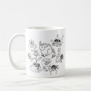 Caneca canhota dos coelhos do lote
