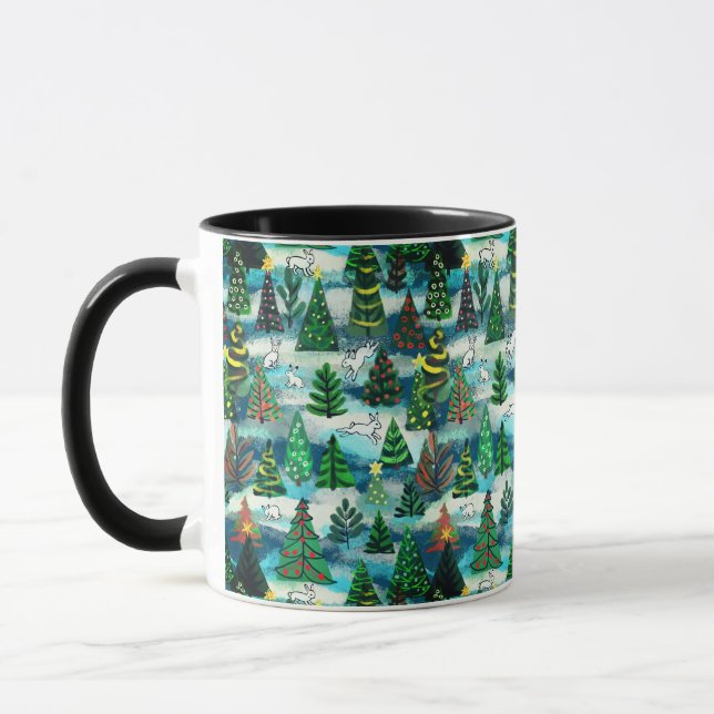 Caneca Canina de árvores de Natal e de neve (Esquerda)
