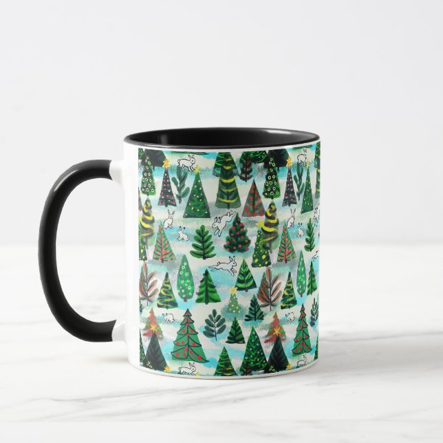 Caneca Canina de árvores de Natal e de neve (Esquerda)