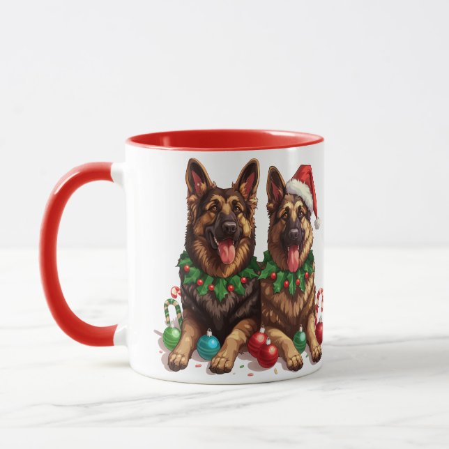 Caneca Caninos de German shepherd de Natal (Esquerda)