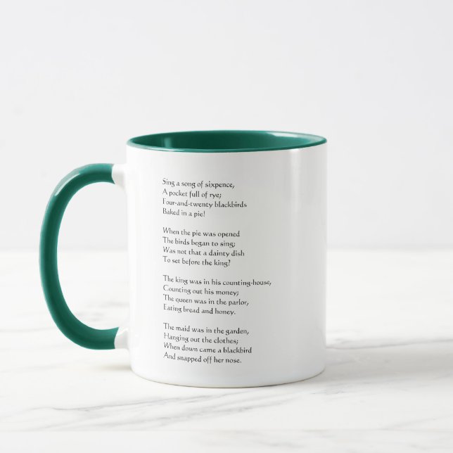 Caneca Cante uma canção de 6 pence, um cheio de bolso de  (Esquerda)