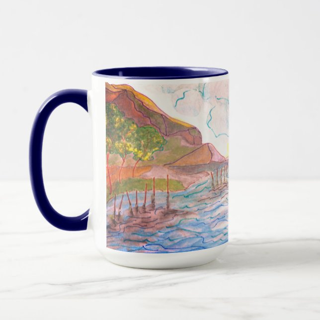 Caneca Canugo de Aquarela do Sol Italiano (Esquerda)