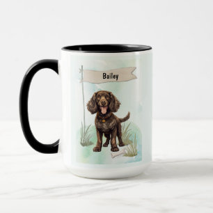 Caneca Cão de Água Americano Aquarela Personalizada