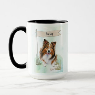 Caneca Cão de Água Personalizado Shetland Sheepdog
