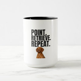 Caneca Cão de Caça Vizsla Point Retrieve Repeat