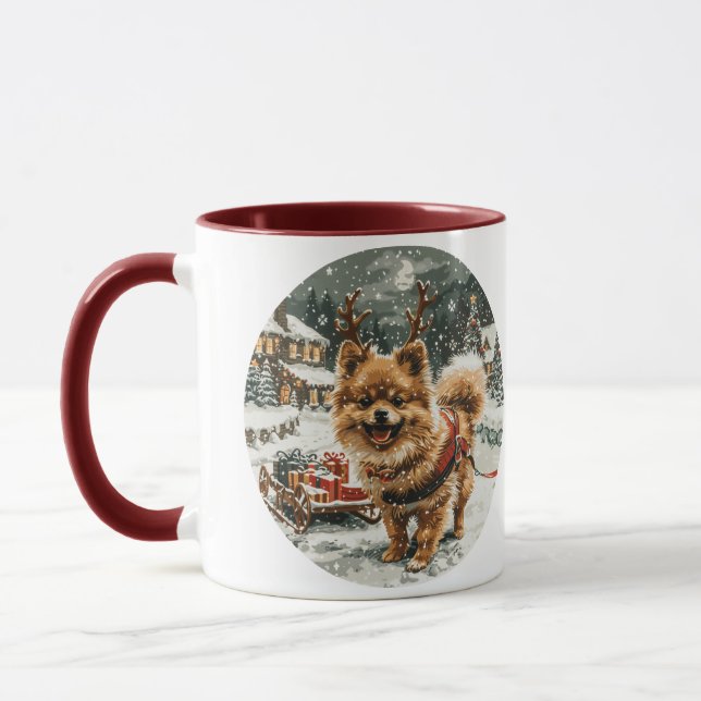 Caneca Cão-de-estreia da Pomerânia de Natal (Esquerda)