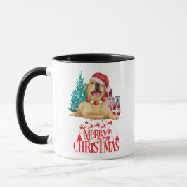 Caneca Cão de natal bonito