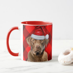 Caneca Cão de Natal da Baía de Chesapeake Xadrez de Féria