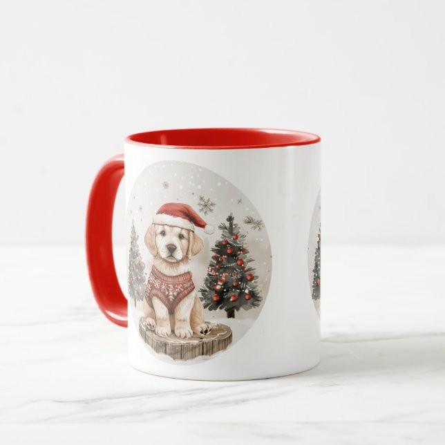 Caneca Cão de Natal do Labrador Retriever (Frente Esquerda)
