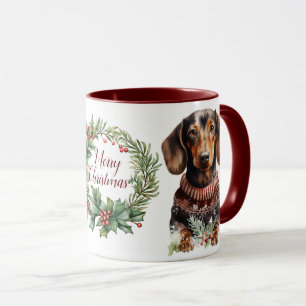 Caneca Cão de Natal, Feliz, Cachorro