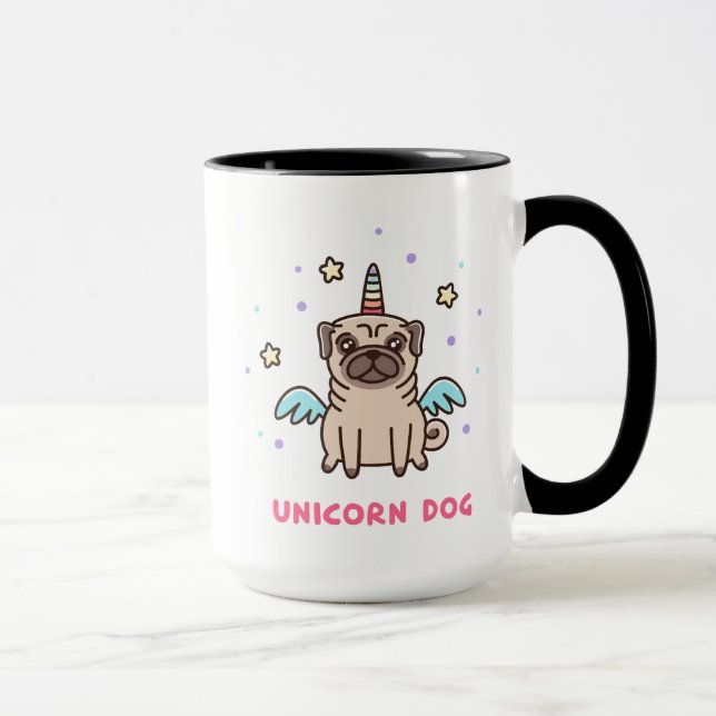 Caneca Cão do arco-íris do unicórnio (Direita)