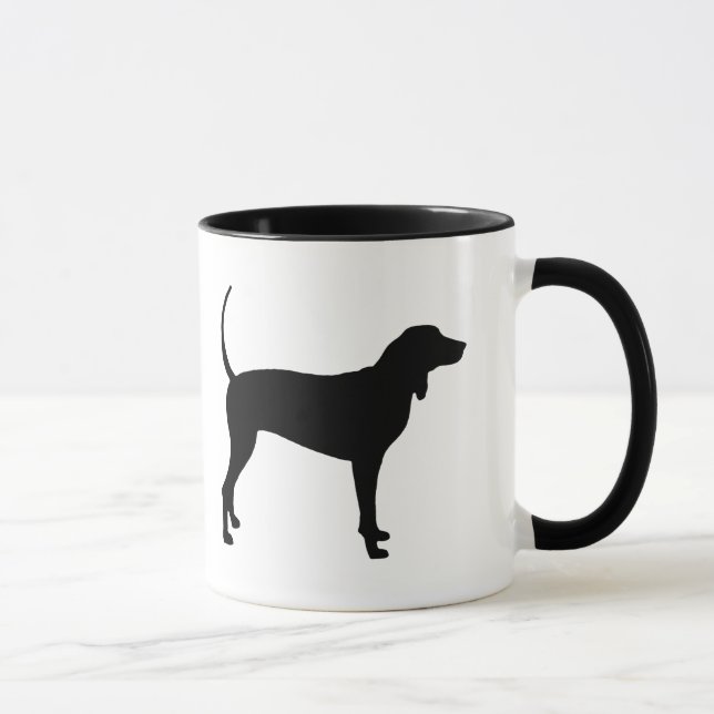 Caneca Cão do Coonhound (preto) (Direita)