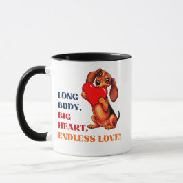 Caneca Cão-do-Dia de os namorados-Dachshund Bonito