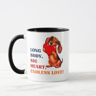 Caneca Cão-do-Dia de os namorados-Dachshund Bonito