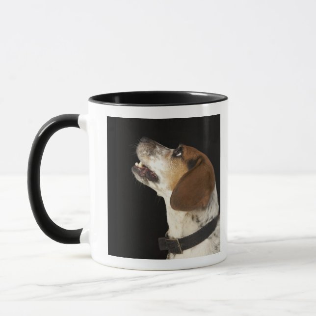 Caneca Cão do lebreiro com perfil preto do colar (Esquerda)
