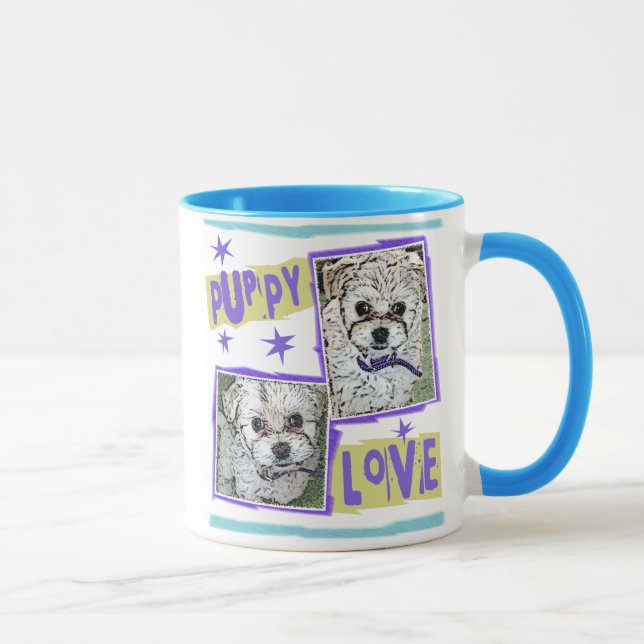 Caneca CÃO: Multi-Poo amor de filhote de cachorro (Direita)