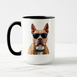 Caneca Cão nos óculos de sol Combo Mug, 15 oz