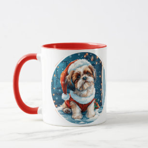 Caneca Cão Papais noeis Shih Tzu de Natal