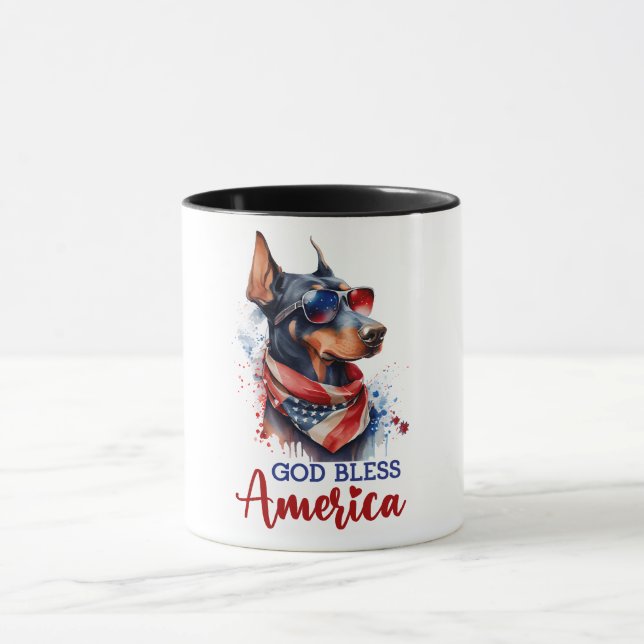 Caneca Cão Patriótico - Doberman (Centro)