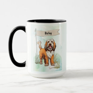 Caneca Cão Petit Basset Griffon Vendeen Aquarela