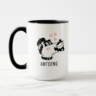 Caneca Cão-Poodle Francês Vestindo nome personalizado Ber