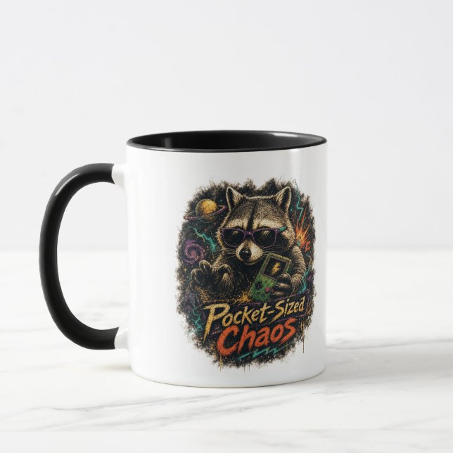 Caneca Caos de Bolso de Videogames Retrô Mapache Spa Cósm (Esquerda)