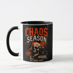 Caneca Caos de Gótico Arrepiado Temporada Crânio Hallowee