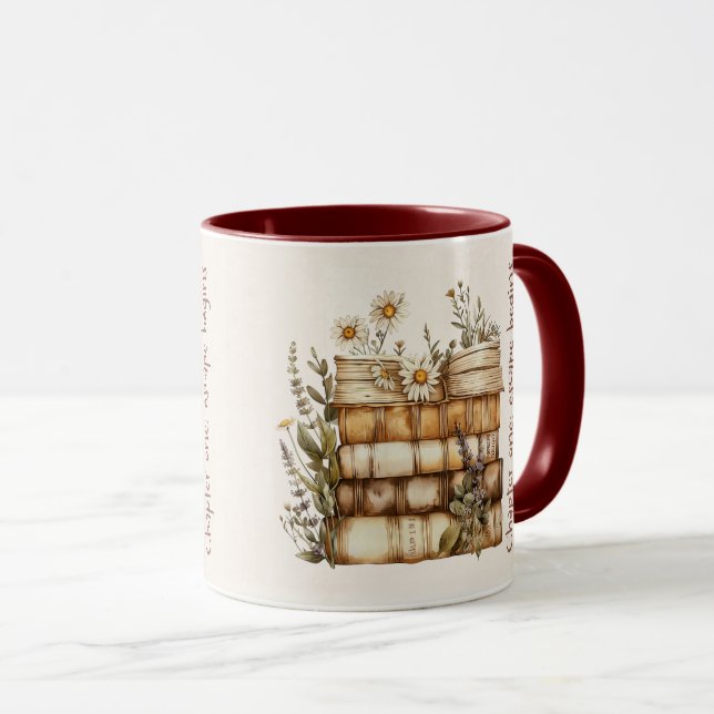 Caneca Capa de Citação de Amante de Livros Fofa (Frente Esquerda)